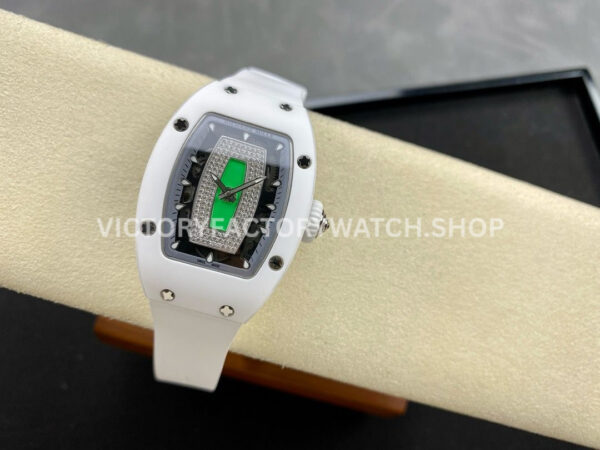 BBA Factory Richard Mille RM 07 31.4mm Titanium White Ceramic White Rubber Strap Skeletonized Grey Dial