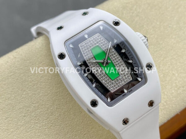 BBA Factory Richard Mille RM 07 31.4mm Titanium White Ceramic White Rubber Strap Skeletonized Grey Dial