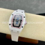 BBA Factory Richard Mille RM07 31.4mm Titanium&Carbon Fiber White Rubber Strap Skeletonized Pink D (5) BBA Factory Richard Mille RM 07 31.4mm Titanium White Ceramic White Rubber Strap Skeletonized Pink Dial
