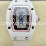 BBA Factory Richard Mille RM07 31.4mm Titanium&Carbon Fiber White Rubber Strap Skeletonized Pink D (6) BBA Factory Richard Mille RM 07 white ceramic pink skeletonized dial white rubber strap