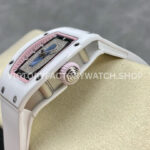 BBA Factory Richard Mille RM07 31.4mm Titanium&Carbon Fiber White Rubber Strap Skeletonized Pink D (7) BBA Factory Richard Mille RM 07 31.4mm Titanium White Ceramic White Rubber Strap Skeletonized Pink Dial