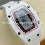 BBA Factory Richard Mille RM07 31.4mm Titanium&Carbon Fiber White Rubber Strap Skeletonized Pink Dia (1) BBA Factory Richard Mille RM 07 31.4mm Titanium White Ceramic White Rubber Strap Skeletonized Pink Dial