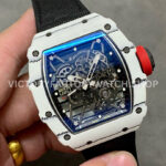 BBR Factory Richard Mille 42mm RM35-01 White Carbon Fiber Black Canvas Strap Black Skeletonized (8) BBR Factory Richard Mille RM 35-01 42mm White Carbon Fiber Black Canvas Strap Black Skeletonized