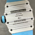 BBR Factory Richard Mille 42mm RM35-01 White Carbon Fiber Light Blue Canvas Strap White Ske (7) BBR Factory Richard Mille RM 35-01 42mm White Carbon Fiber Light Blue Rubber Strap White Skeletonized Dial