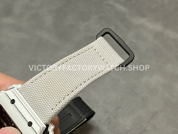 BBR Factory Richard Mille 42mm RM35-01 White Carbon Fiber White Canvas Strap White Skeletonized BBR Factory Richard Mille RM 35-01 42mm White Carbon Fiber White Canvas Strap White Skeletonized