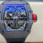 BBR Factory Richard Mille 44.5mm RM35-02 Black Carbon Fiber Black Rubber Strap Black Skeletoni (6) BBR Factory Richard Mille RM 35-02 black carbon fiber black rubber strap black skeletonized dial