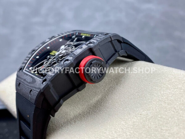 BBR Factory Richard Mille 44.5mm RM35-02 Black Carbon Fiber Black Rubber Strap Black Skeletoni (8) BBR Factory Richard Mille RM 35-02 44.5mm Black Carbon Fiber Black Rubber Strap Black Skeletonized Dial