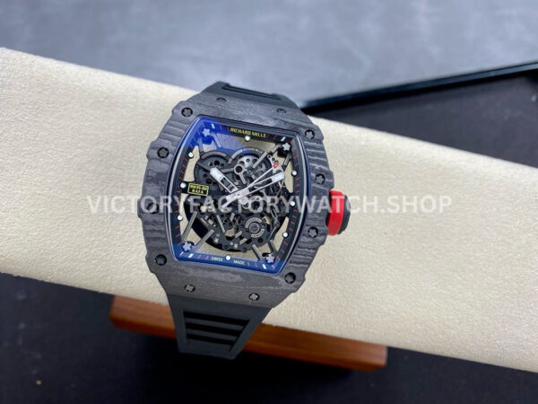 BBR Factory Richard Mille 44.5mm RM35-02 Black Carbon Fiber Black Rubber Strap Black Skeletoni (9) BBR Factory Richard Mille RM 35-02 44.5mm Black Carbon Fiber Black Rubber Strap Black Skeletonized Dial