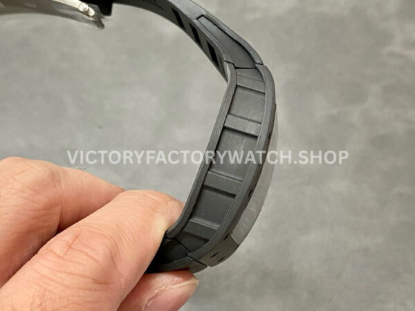 BBR Factory Richard Mille RM 055 43mm Black Carbon Fiber Black Rubber Strap Black Skeletonized Dial