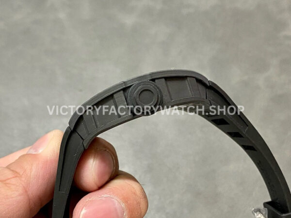 BBR Factory Richard Mille RM 055 43mm Black Carbon Fiber Black Rubber Strap Black Skeletonized Dial