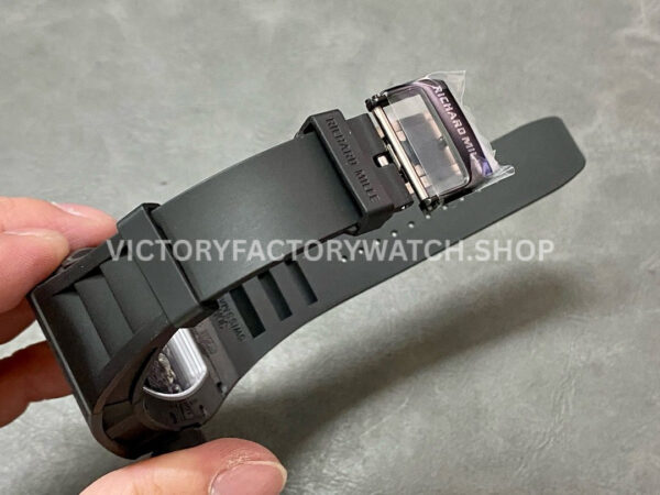 BBR Factory Richard Mille RM 055 43mm Black Carbon Fiber Black Rubber Strap Black Skeletonized Dial