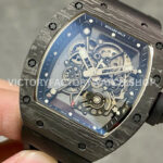 BBR Factory Richard Mille RM 055 43mm Black Carbon Fiber Black Rubber Strap Black Skeletonized Dial