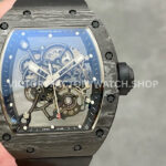 BBR Factory Richard Mille RM 055 black carbon fiber black rubber strap black skeletonized dial