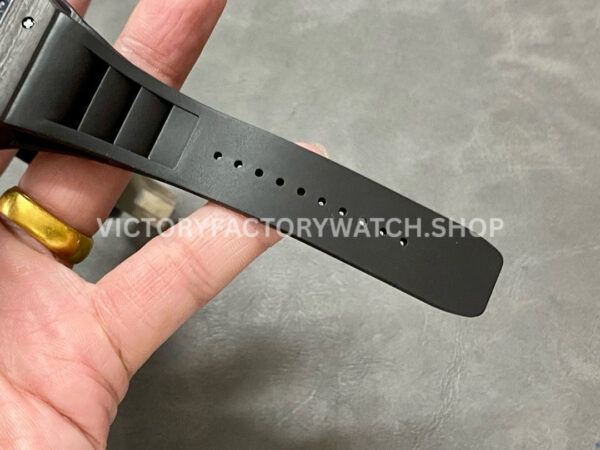 BBR Factory Richard Mille RM 055 43mm Black Carbon Fiber Black Rubber Strap Black Skeletonized Dial