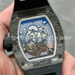 BBR Factory Richard Mille RM 055 43mm Black Carbon Fiber Black Rubber Strap Rose Gold Ske (5) BBR Factory Richard Mille RM 055 43mm Black Carbon Fiber Black Rubber Strap Rose Gold Skeletonized Dial