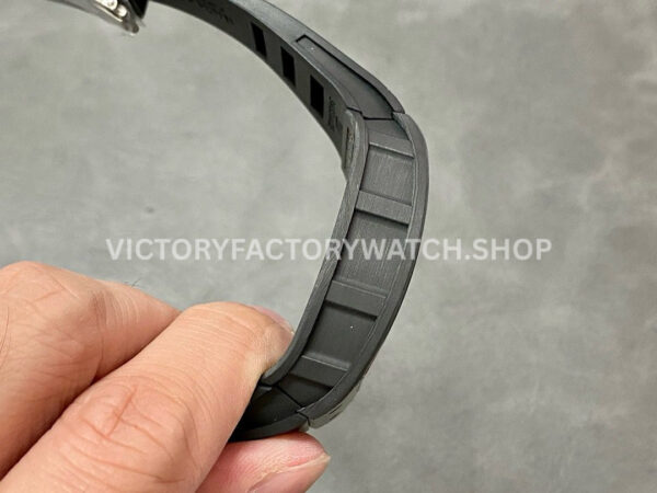BBR Factory Richard Mille RM 055 43mm Black Carbon Fiber Black Rubber Strap White Skeletonized Dial