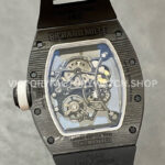 BBR Factory Richard Mille RM 055 43mm Black Carbon Fiber Black Rubber Strap White Skeletonized Dial