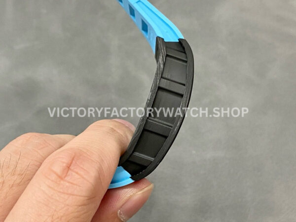BBR Factory Richard Mille RM 055 43mm Black Carbon Fiber Light Blue Rubber Strap Li BBR Factory Richard Mille RM 055 43mm Black Carbon Fiber Light Blue Rubber Strap Light Blue Skeletonized Dial