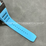 BBR Factory Richard Mille RM 055 43mm Black Carbon Fiber Light Blue Rubber Strap Li (9) BBR Factory Richard Mille RM 055 43mm Black Carbon Fiber Light Blue Rubber Strap Light Blue Skeletonized Dial