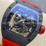 BBR Factory Richard Mille RM 055 43mm Black Carbon Fiber Red Rubber Strap Black Skeletonized Di (6) BBR Factory Richard Mille RM 055 43mm Black Carbon Fiber Red Rubber Strap Black Skeletonized Dial