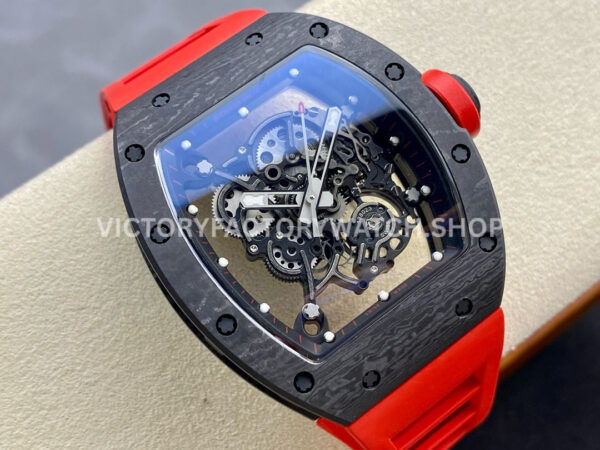 BBR Factory Richard Mille RM 055 43mm Black Carbon Fiber Red Rubber Strap Black Skeletonized Dial (1) BBR Factory Richard Mille RM 055 43mm Black Carbon Fiber Red Rubber Strap Black Skeletonized Dial