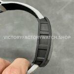 BBR Factory Richard Mille RM 055 43mm Black Carbon Fiber White Canvas Strap Silver Skeletoni (9) BBR Factory Richard Mille RM 055 43mm Black Carbon Fiber White Canvas Strap Silver Skeletonized Dial