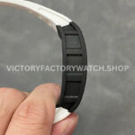 BBR Factory Richard Mille RM 055 43mm Black Carbon Fiber White Rubber Strap Rose Gold Skeletonized Dial
