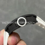 BBR Factory Richard Mille RM 055 43mm Black Carbon Fiber White Rubber Strap Rose Gold Skeletonized Dial