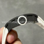 BBR Factory Richard Mille RM 055 43mm Black Carbon Fiber White Rubber Strap White Skeletonized Dial