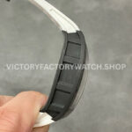 BBR Factory Richard Mille RM 055 43mm Black Carbon Fiber White Rubber Strap White Skeletonized Dial