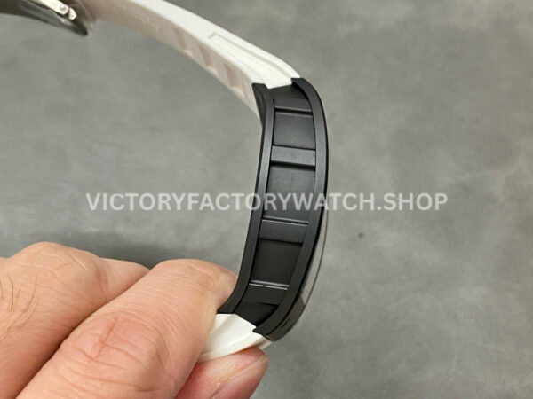 BBR Factory Richard Mille RM 055 43mm Black Ceramics White Rubber Strap White Skeletonized Dial (1) BBR Factory Richard Mille RM 055 43mm Black Ceramics White Rubber Strap White Skeletonized Dial