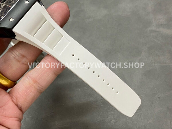BBR Factory Richard Mille RM 055 43mm Black Ceramics White Rubber Strap White Skeletonized Dial ( (3) BBR Factory Richard Mille RM 055 43mm Black Ceramics White Rubber Strap White Skeletonized Dial
