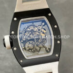 BBR Factory Richard Mille RM 055 43mm Black Ceramics White Rubber Strap White Skeletonized Dial ( (4) BBR Factory Richard Mille RM 055 43mm Black Ceramics White Rubber Strap White Skeletonized Dial