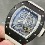 BBR Factory Richard Mille RM 055 43mm Black Ceramics White Rubber Strap White Skeletonized Dial ( (8) BBR Factory Richard Mille RM 055 43mm Black Ceramics White Rubber Strap White Skeletonized Dial