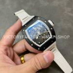 BBR Factory Richard Mille RM 055 43mm Black Ceramics White Rubber Strap White Skeletonized Dial ( (9) BBR Factory Richard Mille RM 055 43mm Black Ceramics White Rubber Strap White Skeletonized Dial