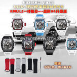 BBR Factory Richard Mille RM 055 43mm Ceramics BBR Factory Richard Mille RM 055 43mm Black Ceramics White Rubber Strap White Skeletonized Dial