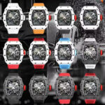 BBR Factory Richard Mille RM 35-01 BBR Factory Richard Mille RM 35-01 42mm Black Carbon Fiber Red Canvas Strap Black Skeletonized