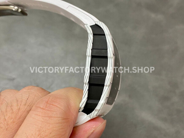 BBR Factory Richard Mille RM 35-01 42mm White Carbon Fiber White Rubber Strap White Skeletonized Dial (4) BBR Factory Richard Mille RM 35-01 42mm White Carbon Fiber White Rubber Strap White Skeletonized Dial