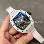 BBR Factory Richard Mille RM 35-01 42mm White Carbon Fiber White Rubber Strap White Skeletonized Dial (5) BBR Factory Richard Mille RM 35-01 42mm White Carbon Fiber White Rubber Strap White Skeletonized Dial
