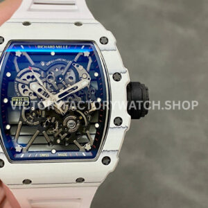 BBR Factory Richard Mille RM 35-01 white carbon fiber white rubber strap white skeletonized dial