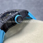 BBR Factory Richard Mille RM 35-02 44.5mm Black Carbon Fiber Light Blue Rubber Strap Bl (7) BBR Factory Richard Mille RM 35-02 44.5mm Black Carbon Fiber Light Blue Rubber Strap Black Skeletonized Dial