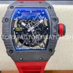 BBR Factory Richard Mille RM 35-02 44.5mm Black Carbon Fiber Red Rubber Strap Black Skeletoniz (9) BBR Factory Richard Mille RM 35-02 black carbon fiber red rubber strap black skeletonized dial