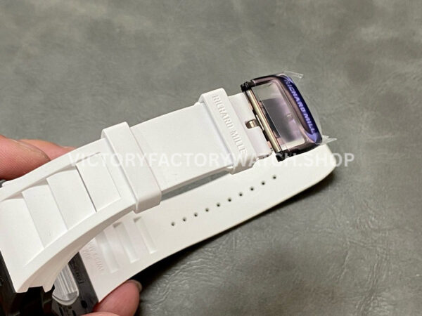 BBR Factory Richard Mille RM 35-02 44.5mm Black Carbon Fiber White Rubber Strap Black Skeletonized Dial