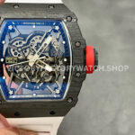 BBR Factory Richard Mille RM 35-02 black carbon fiber white rubber strap black skeletonized dial