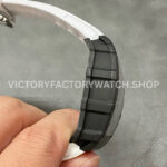 BBR Factory Richard Mille RM 35-02 44.5mm Black Carbon Fiber White Rubber Strap Black Skeletonized Dial