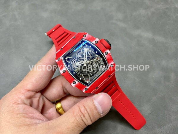BBR Factory Richard Mille RM 35-02 44.5mm Red Carbon Fiber Red Rubber Strap Black Skeletonized D (3) BBR Factory Richard Mille RM 35-02 44.5mm Red Carbon Fiber Red Rubber Strap Black Skeletonized Dial