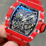 BBR Factory Richard Mille RM 35-02 44.5mm Red Carbon Fiber Red Rubber Strap Black Skeletonized D (5) BBR Factory Richard Mille RM 35-02 44.5mm Red Carbon Fiber Red Rubber Strap Black Skeletonized Dial