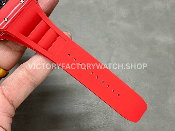 BBR Factory Richard Mille RM 35-02 44.5mm Red Carbon Fiber Red Rubber Strap Black Skeletonized D (6) BBR Factory Richard Mille RM 35-02 44.5mm Red Carbon Fiber Red Rubber Strap Black Skeletonized Dial