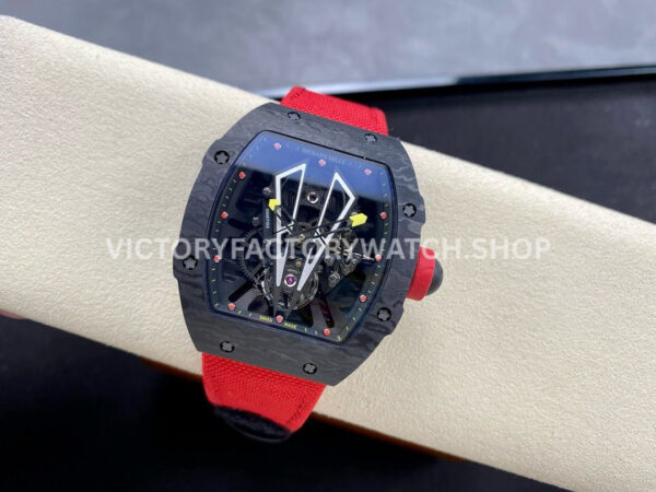 BBR Factory Richard Mille Tourbillon RM27-03 40mm Black Carbon Case Textile Strap Skeletoniz (5) BBR Factory Richard Mille Tourbillon RM 27-03 42mm Black Carbon Fiber Textile Strap Skeletonized Dial