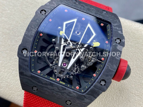 BBR Factory Richard Mille Tourbillon RM27-03 40mm Black Carbon Case Textile Strap Skeletonized (1) BBR Factory Richard Mille Tourbillon RM 27-03 42mm Black Carbon Fiber Textile Strap Skeletonized Dial